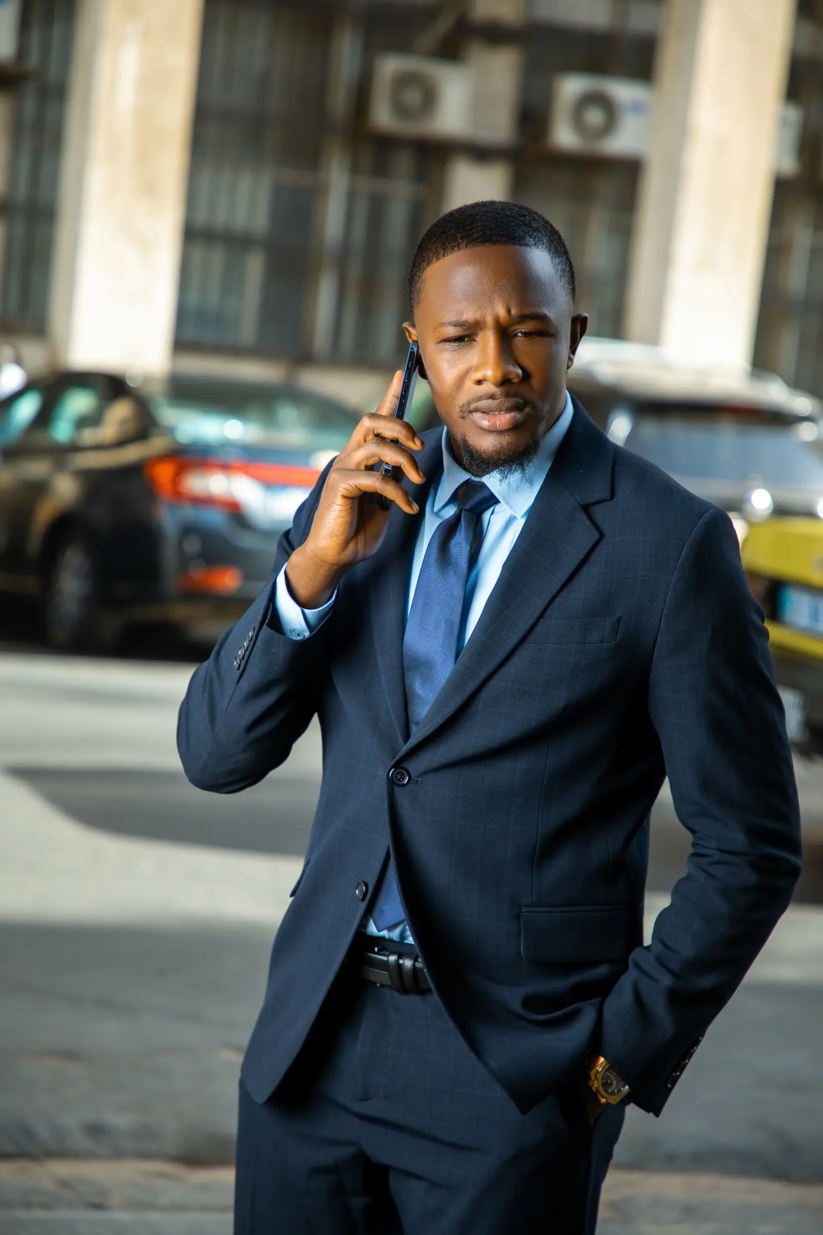 Businessman on a phone call